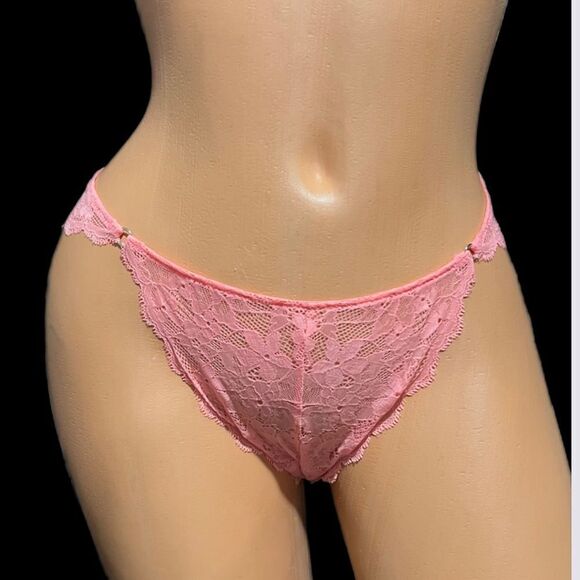 Victoria’s Secret Dream Angels Lace Thong panty coral XLarge - Picture 1 of 4